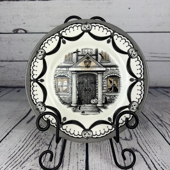 Stafford Other - Royal Stafford 8.5" 1666 Haunted House Halloween Dinner Plate